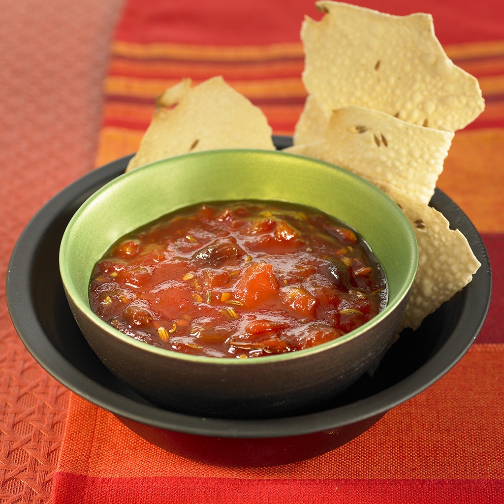 Raisin and Date Chutney with Pomegranate Juice